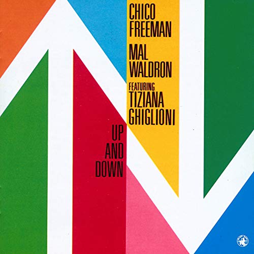 Album cover for Chico Freeman’s “Up and Down” with colorful geometric shapes.