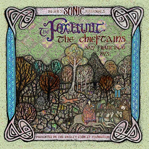 CD cover for “The Chieftains” album featuring Celtic art and a foxhunt scene.