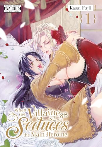 Manga cover: two women in intimate embrace, floral background, volume one.