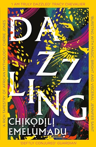 Book cover for "Dazzling" by Chikodili Emelumadu with colorful, abstract design.