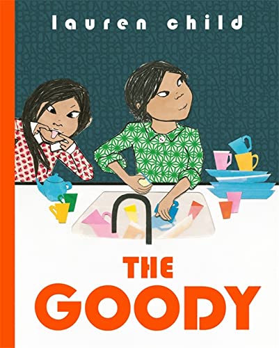 Book cover: two young girls, one washing dishes, one sticking out tongue.