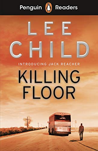 Book cover: "Killing Floor" by Lee Child, with a bus and lone figure.