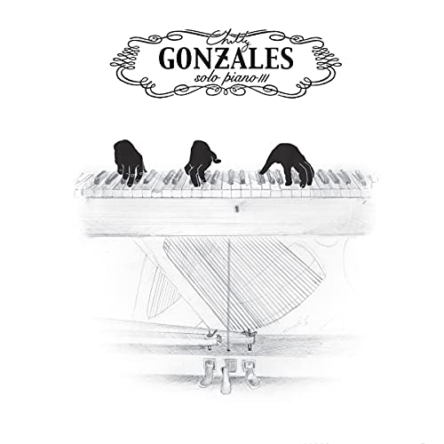 Pencil sketch of a piano with three stylized bear figures on keys.
