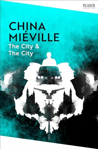 Book cover for "The City & The City" with a shadowy figure and car.