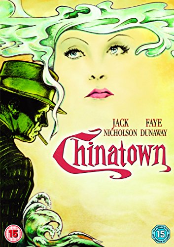 DVD cover art for Chinatown featuring an illustrated man in a hat and woman.