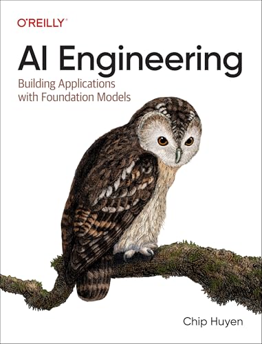 O'Reilly book cover titled AI Engineering featuring an illustration of an owl on a branch.