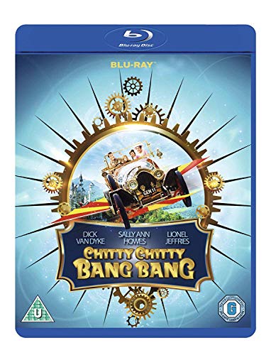“Chitty Chitty Bang Bang” Blu-ray cover featuring the flying car and gears.