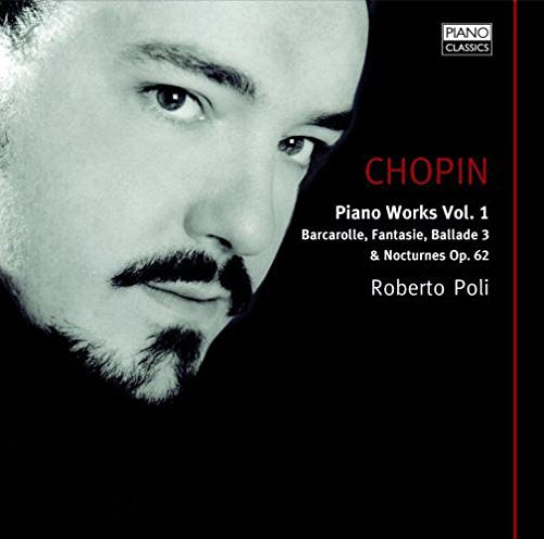 CD cover featuring a black and white portrait of composer Frédéric Chopin.