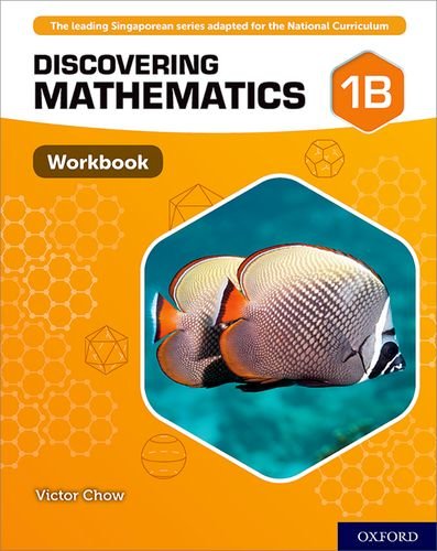 Discovering Mathematics" Workbook 1B cover with fish and geometric shapes.