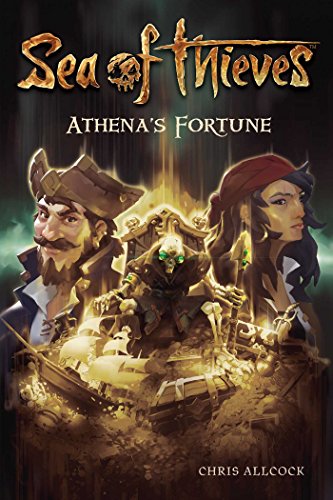 “Sea of Thieves: Athena’s Fortune” book cover featuring pirates and a skull throne.