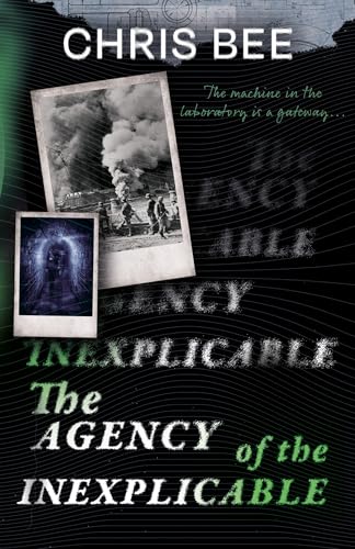 Book cover with vintage photos, dark background, and title “The Agency of the Inexplicable.”