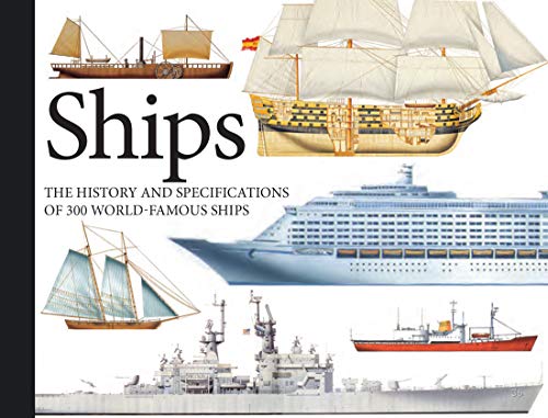 Book cover titled Ships showing illustrations of various historical and modern vessels.