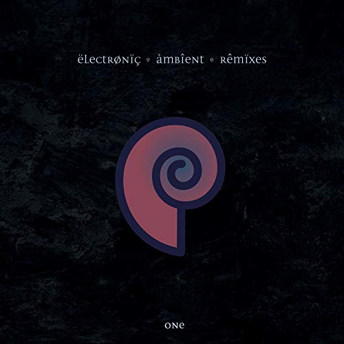 Dark album cover with a red and purple spiral design and text “one”.