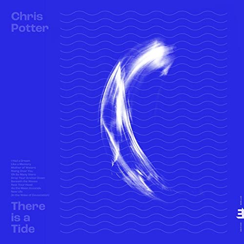 "Blue album cover with wavy lines and a white wave, titled 'There is a Tide'."