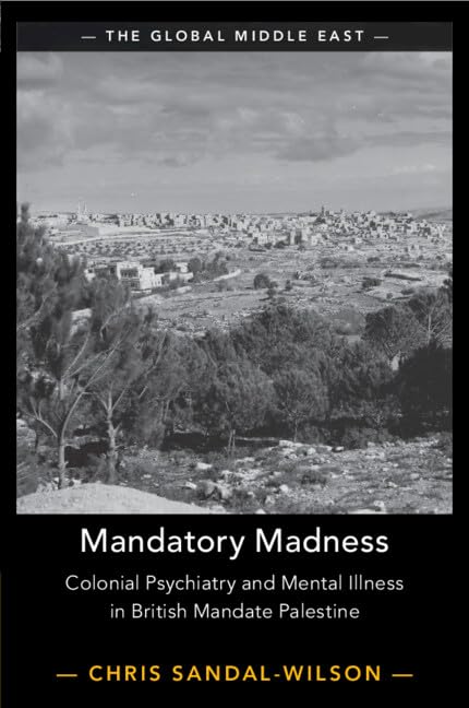 Book cover: black and white landscape with title "Mandatory Madness".