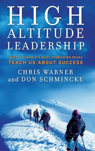 Book cover with snowy mountain scene and large white text: "HIGH ALTITUDE LEADERSHIP".