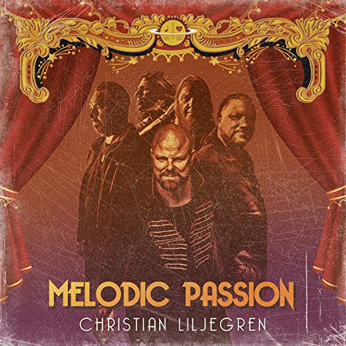 CD cover: band portrait with ornate gold frame and red drapery.