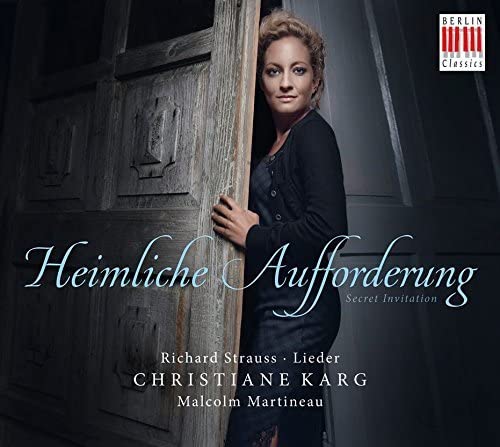 CD cover featuring Christiane Karg peeking through wooden doors.