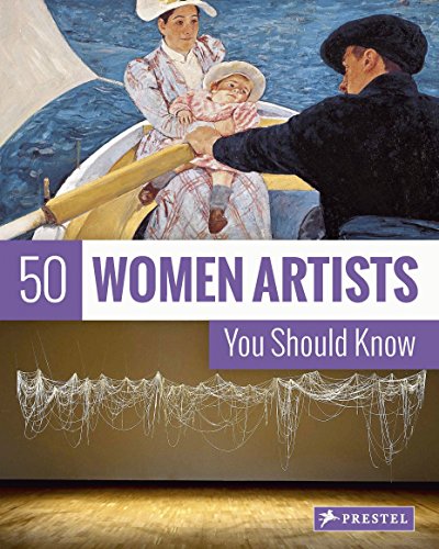 Book cover featuring a painting of people in a boat, titled “50 Women Artists.”