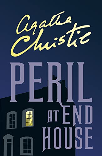 Book cover: "Peril at End House" by Agatha Christie, featuring a dark house.
