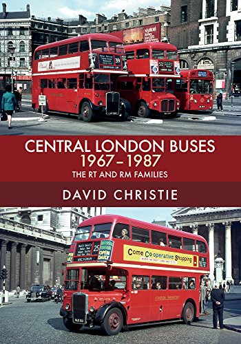 Red London buses from 1967-1987 featured on book cover.