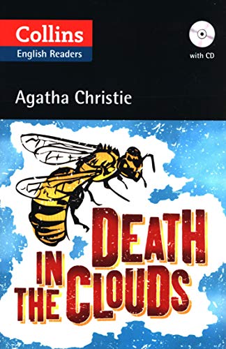 Book cover for Death in the Clouds by Agatha Christie with a wasp illustration.