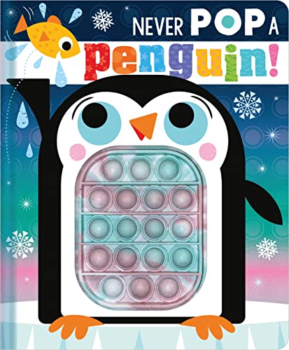 Book cover featuring a cartoon penguin with a bubble-pop toy belly.