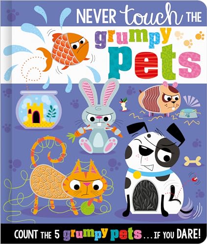 Book cover featuring a grumpy fish, rabbit, guinea pig, cat, and dog.