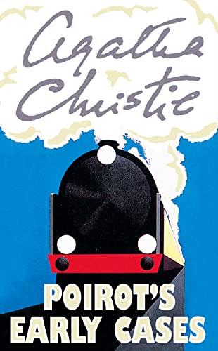 Agatha Christie book cover with a steam train and bold text.