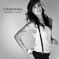 Black and white album cover featuring Christina Perry with dark hair.