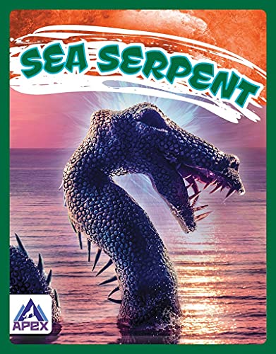 Sea Serpent book cover featuring a large, scaled, reptilian creature emerging from water.