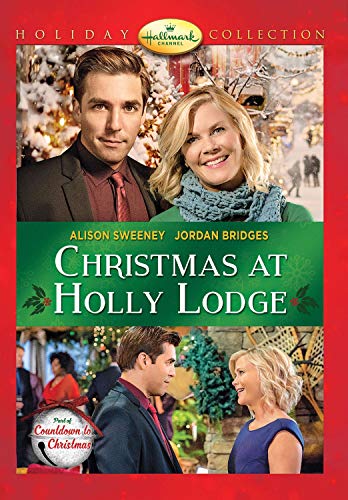 DVD cover for "Christmas At Holly Lodge" featuring two actors smiling.