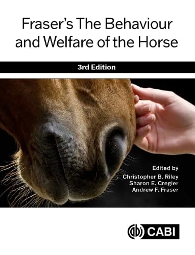 Book cover: horse’s nose and human hand, title “Fraser’s The Behaviour and Welfare of the Horse”.