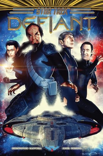 Star Trek: Defiant Vol. 1 cover with Worf, Kira, Spock, and a spaceship.