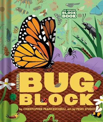 Colorful childrenās book cover featuring insects, including a large butterfly and beetle.