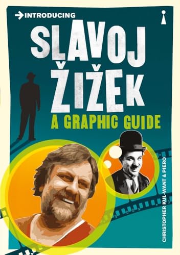 Book cover featuring philosopher Slavoj Žižek with illustrated portraits.