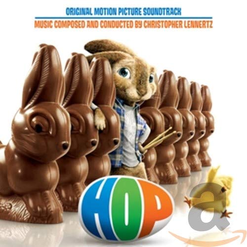 Hop" soundtrack CD cover featuring chocolate bunnies and the Easter Bunny.
