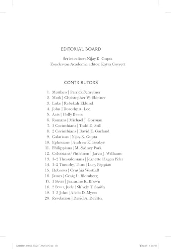 Table of contents listing biblical book contributors for “Mark, Volume 2.”