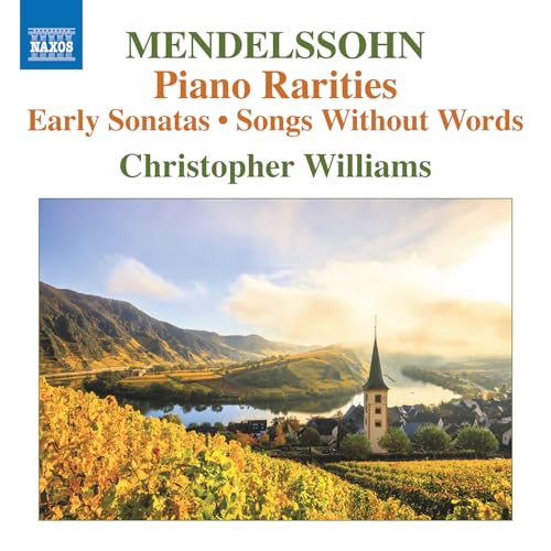 CD cover: Mendelssohn piano music with a landscape background.