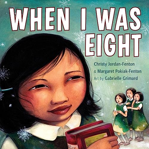 Book cover: portrait of a young girl with three other girls in background.