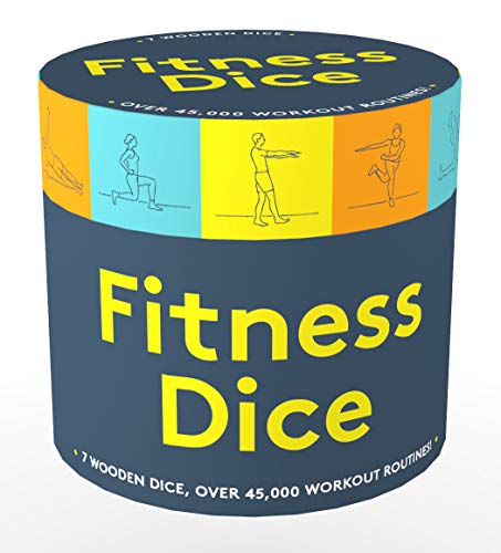 Cylindrical container for “Fitness Dice” with exercise illustrations.