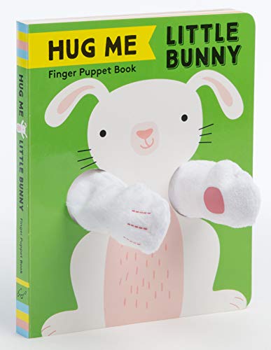Green board book with a white bunny and a finger puppet feature.