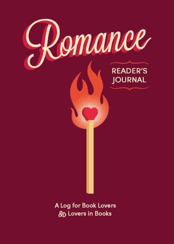 Romance journal cover with script title and heart-shaped flame illustration.