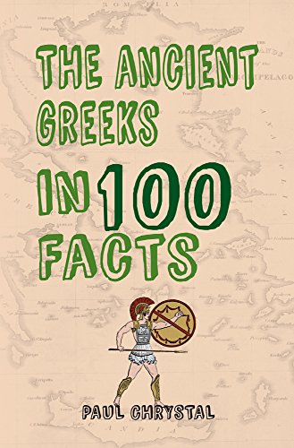 Book cover: "The Ancient Greeks in 100 Facts" with a Greek soldier illustration.