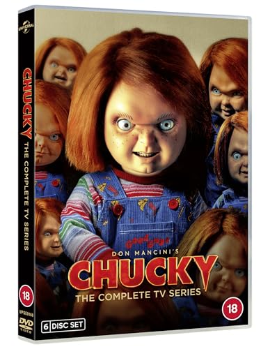 DVD cover for "Chucky: The Complete Series" featuring multiple Chucky dolls.