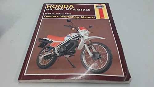 Haynes manual cover for Honda MB, MBX, MT & MTX50 motorcycles.