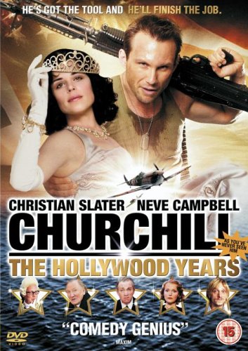 DVD cover: Christian Slater and Neve Campbell in comedic war film.