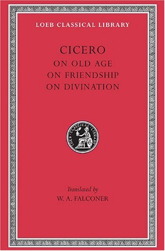 Red book cover with gold lettering: "Cicero, On Old Age, On Friendship, On Divination.