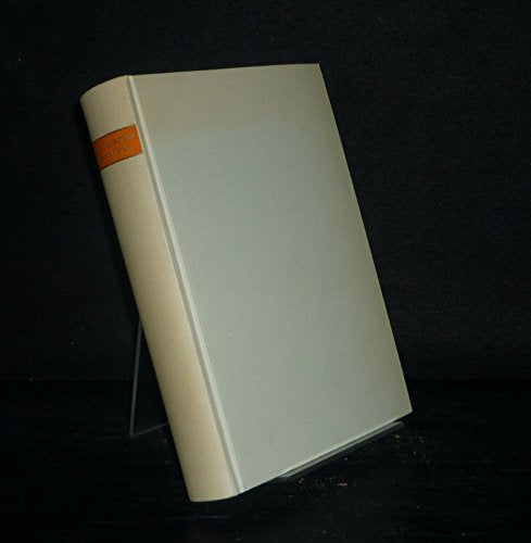 Vintage hardback book, pale cover with orange title label, angled view.