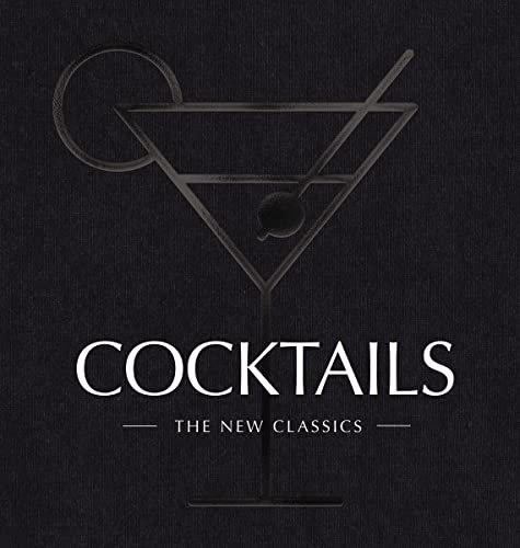 Black hardcover book cover with a silver martini glass design and title.